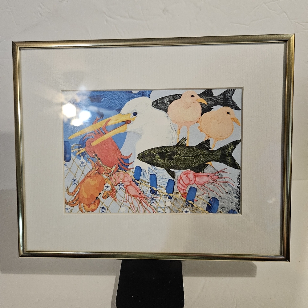 Vibrant Tropical Fish Picture Framed & Signed by Margaret Albritton